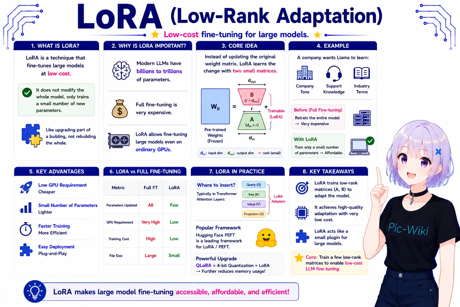 LoRA — low-rank adaptation for efficient fine-tuning