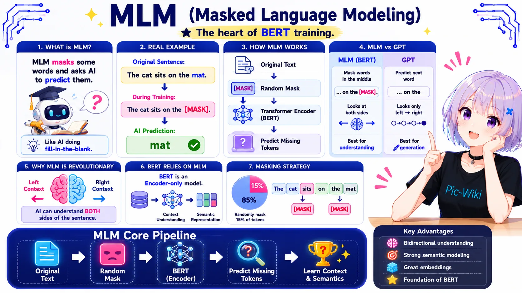Masked language modelling — predicting hidden tokens